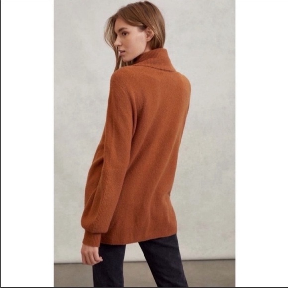 ANTHROPOLOGIE Cowl Neck Wool Tunic Sweater Top Long Sleeves Size S NWT - Picture 3 of 5